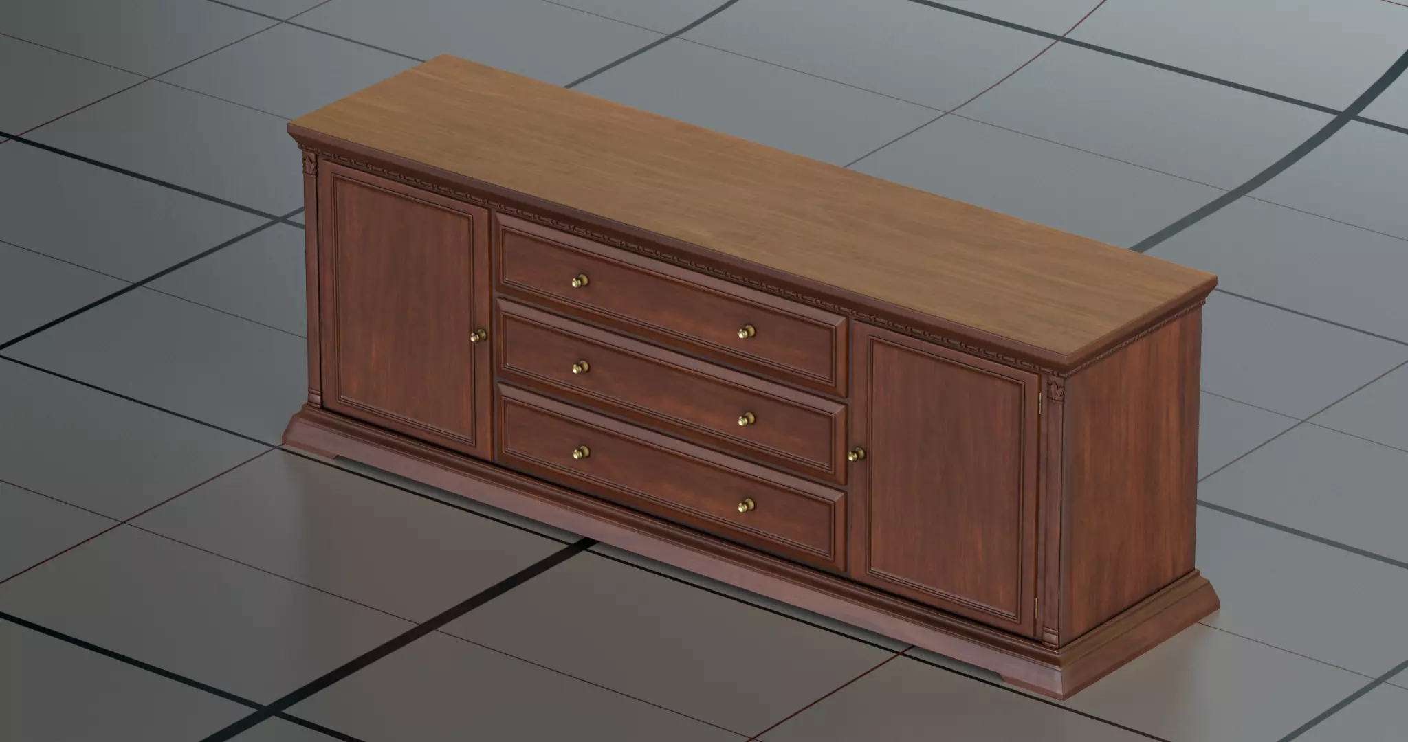 Dresser 1 PBR sideboard 3D model_0