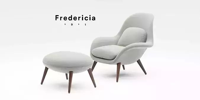 Fredericia Swoon Lounge Chair With Ottoman