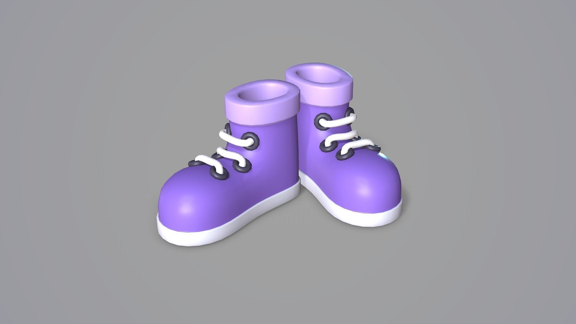 Cartoon Shoe Low-poly 3D model_6