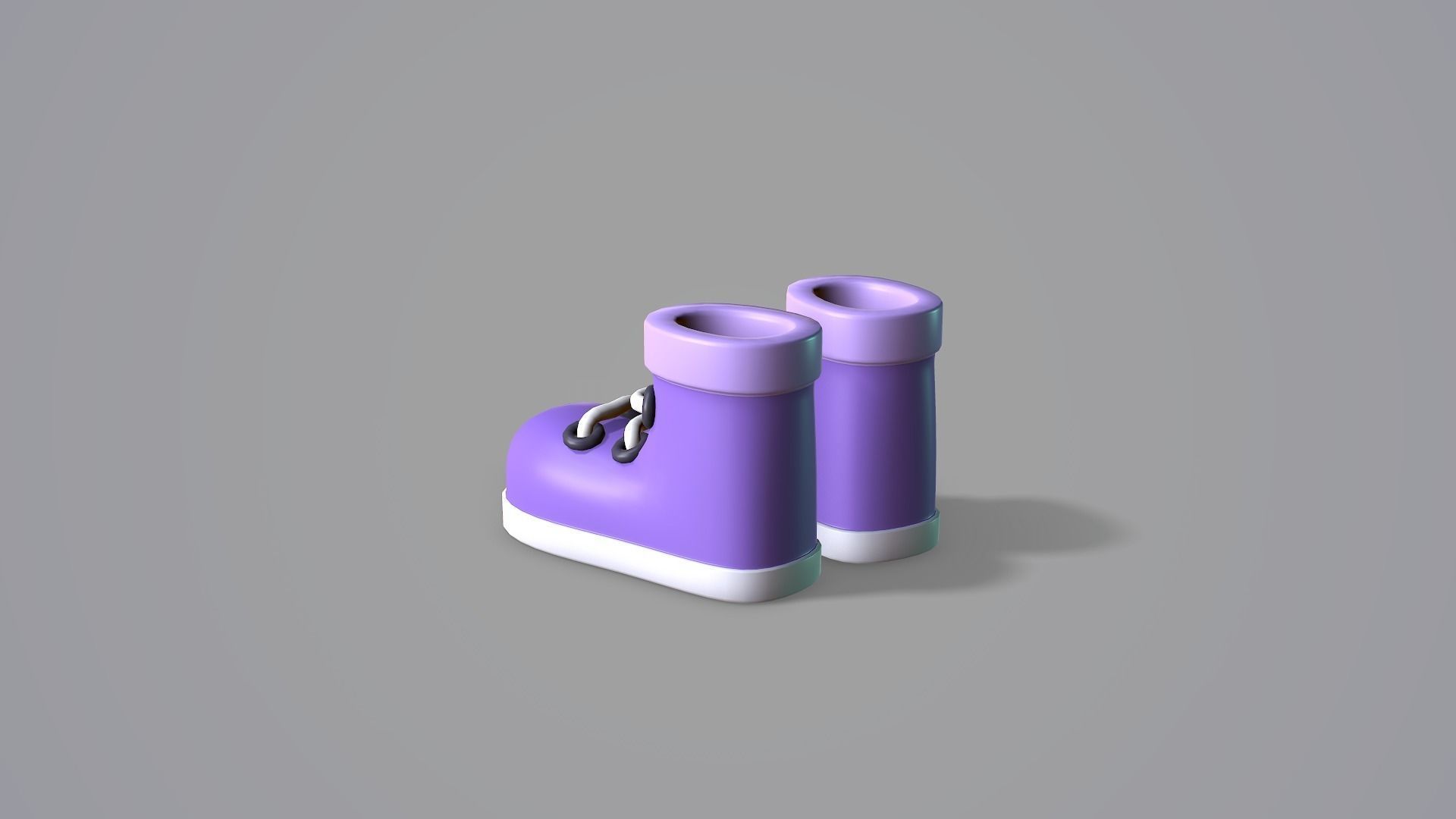 Cartoon Shoe Low-poly 3D model_4