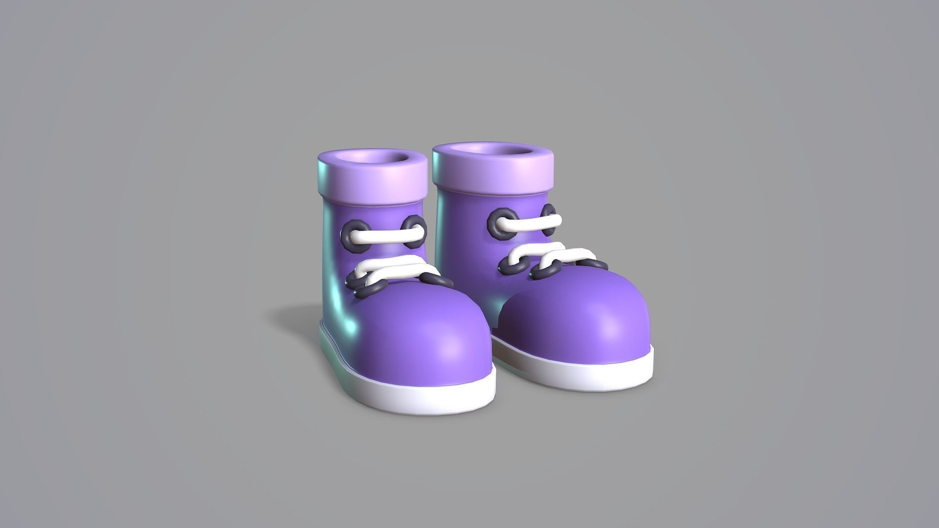 Cartoon Shoe Low-poly 3D model_3