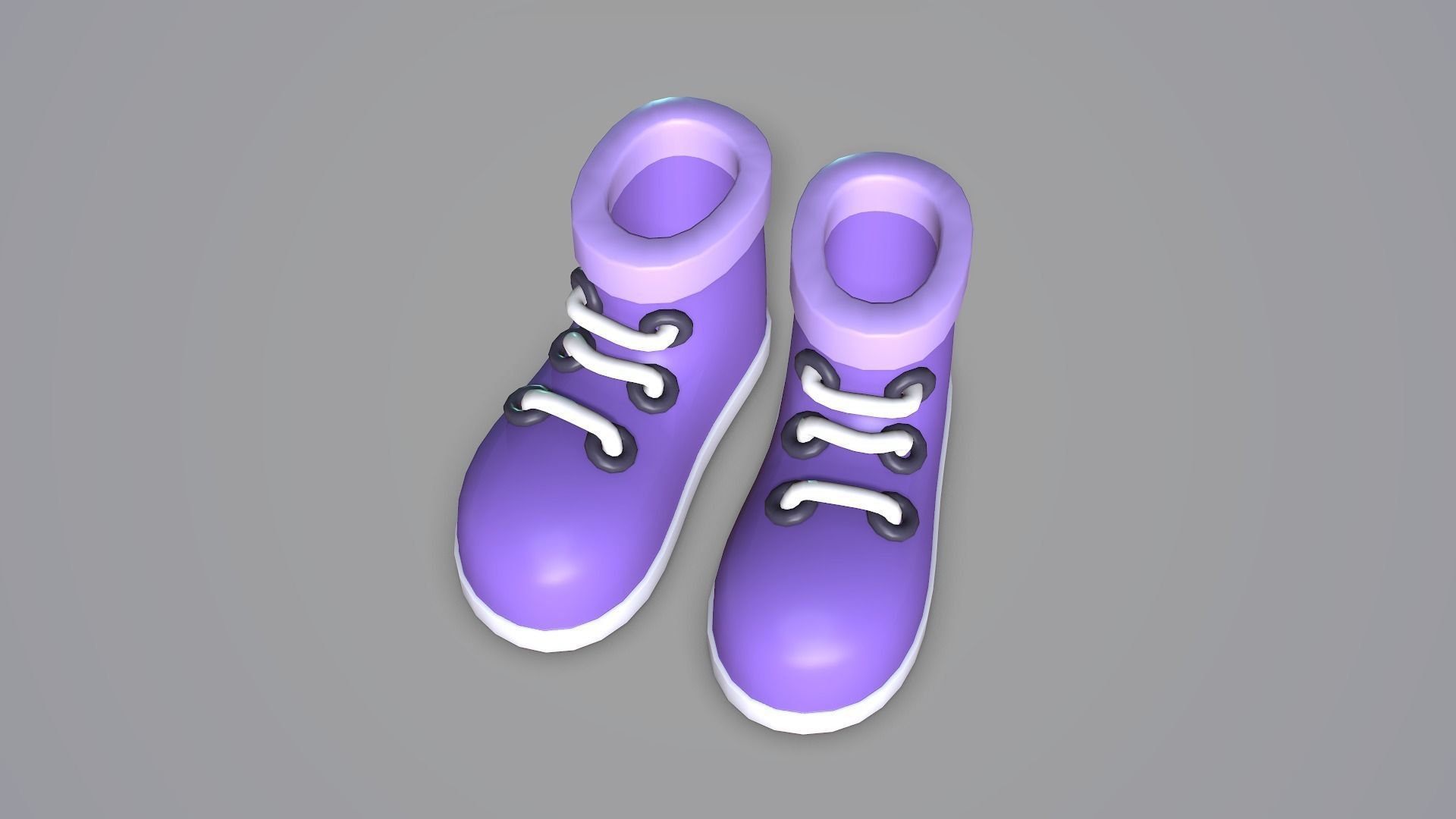 Cartoon Shoe Low-poly 3D model_5