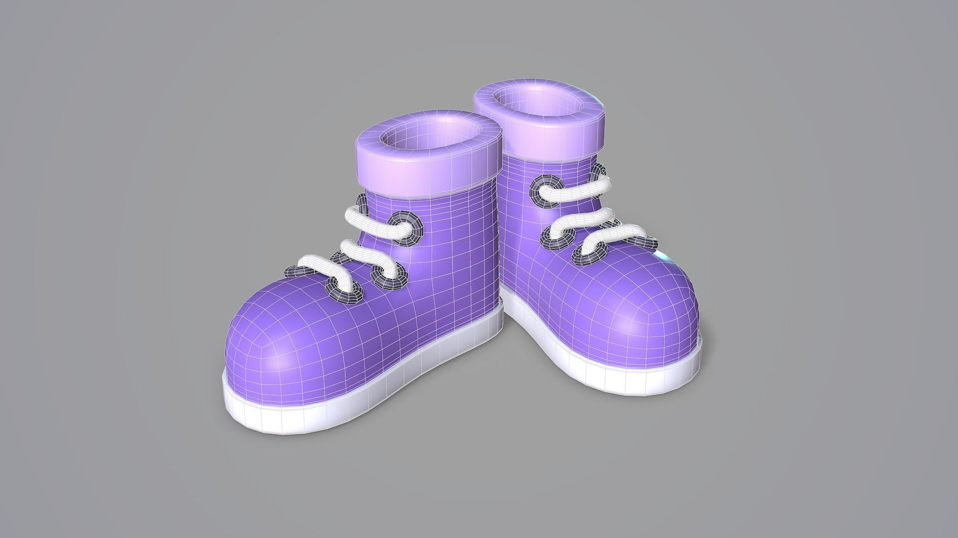 Cartoon Shoe Low-poly 3D model_7