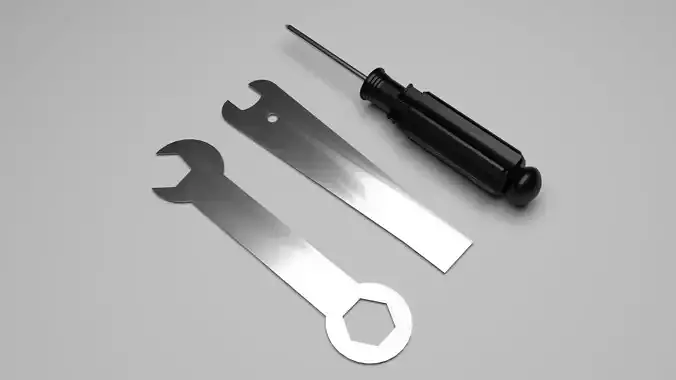 Mini Screwdriver With Mini Wrench 3D model