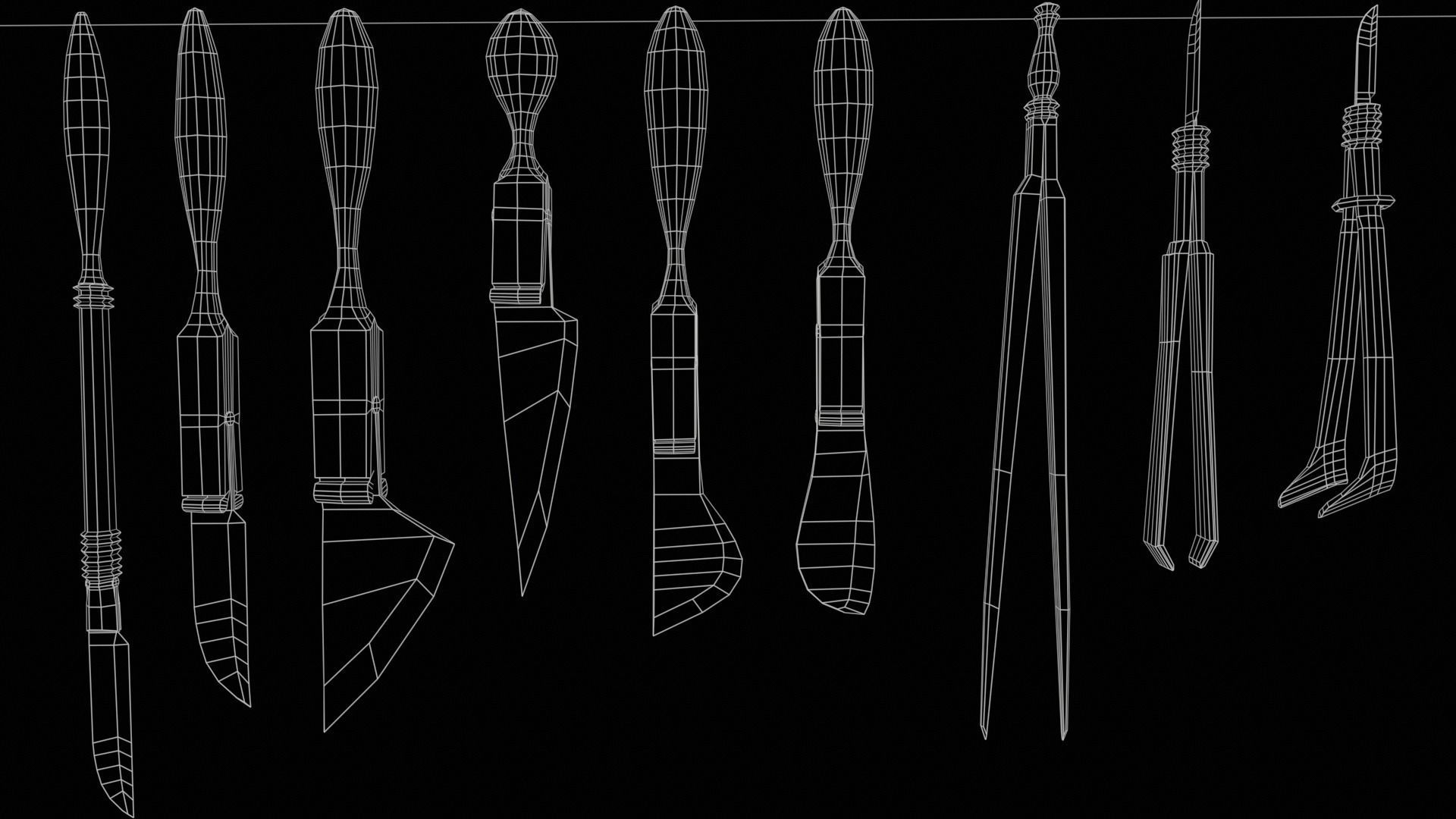 Roman medical instruments I Low-poly 3D model_7