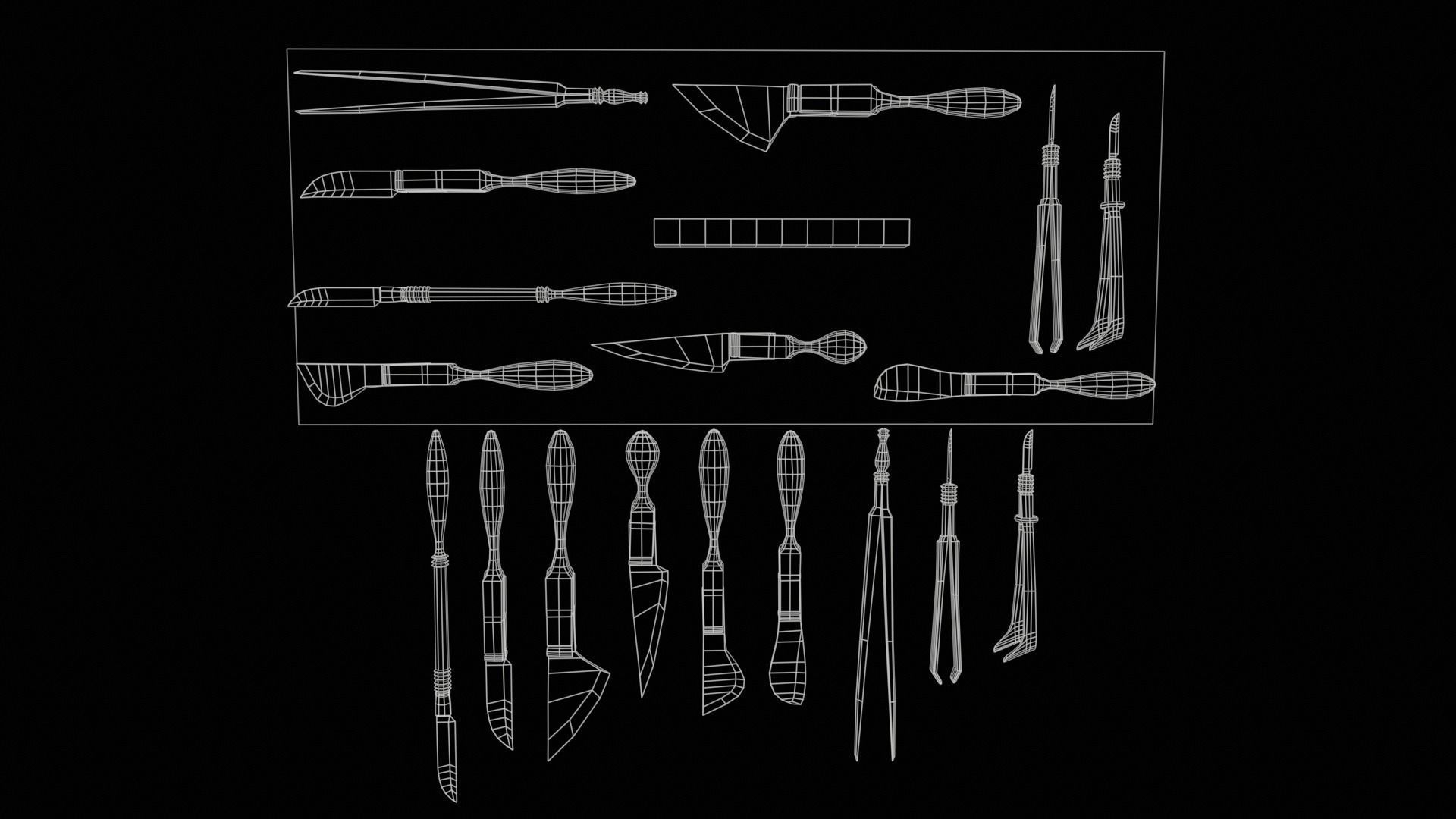 Roman medical instruments I Low-poly 3D model_6