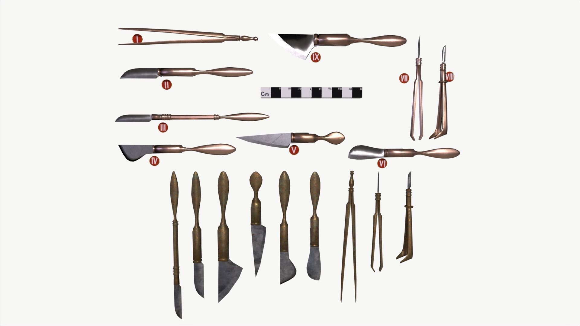 Roman medical instruments I Low-poly 3D model_2