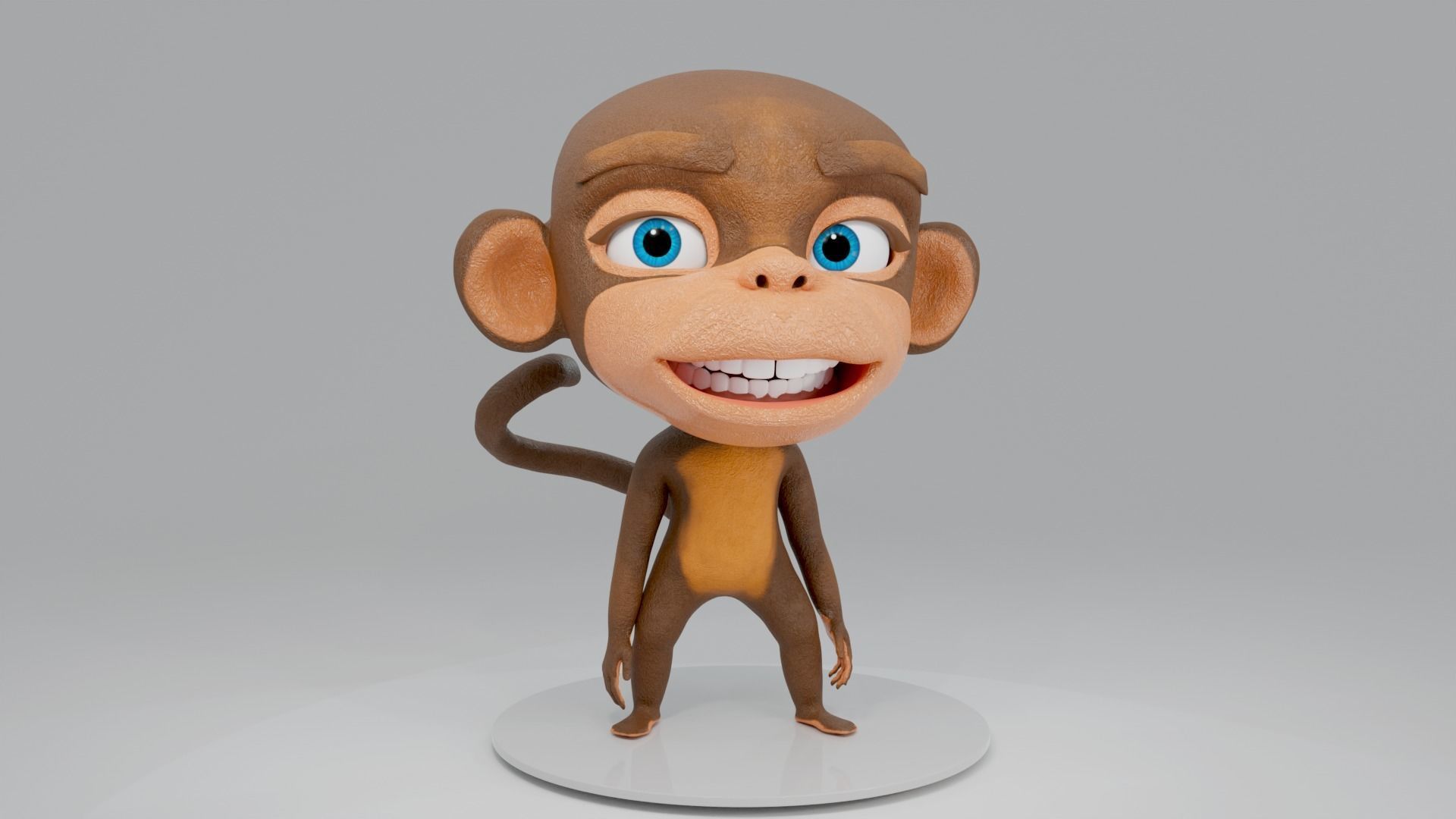 Monkey Cartoon 3D model_2