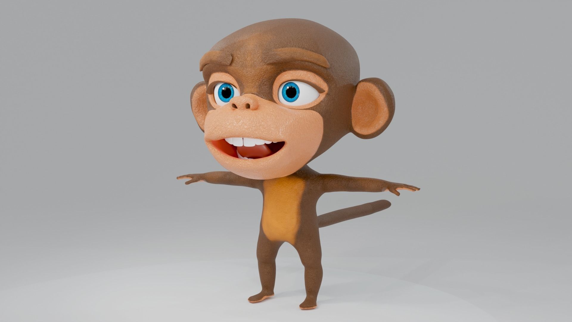 Monkey Cartoon 3D model_3