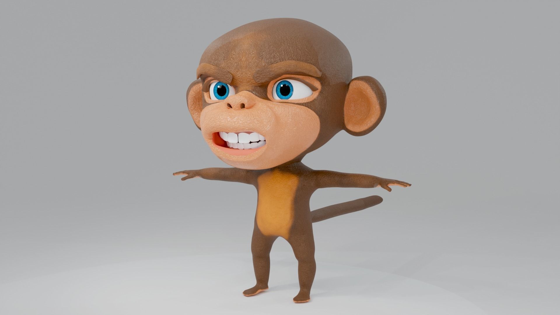 Monkey Cartoon 3D model_7