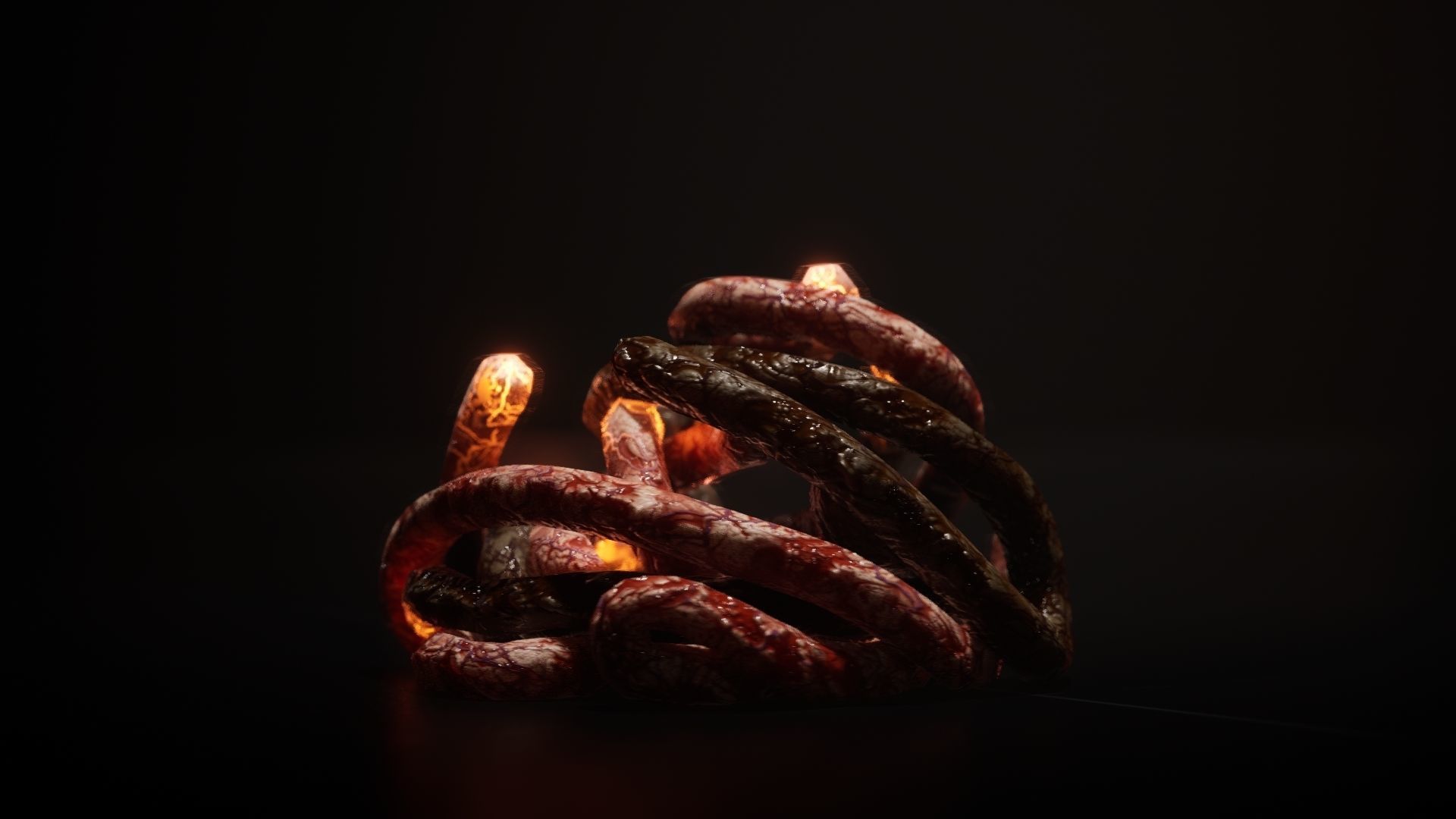 GutBall glowing ball of fire Low-poly 3D model_13