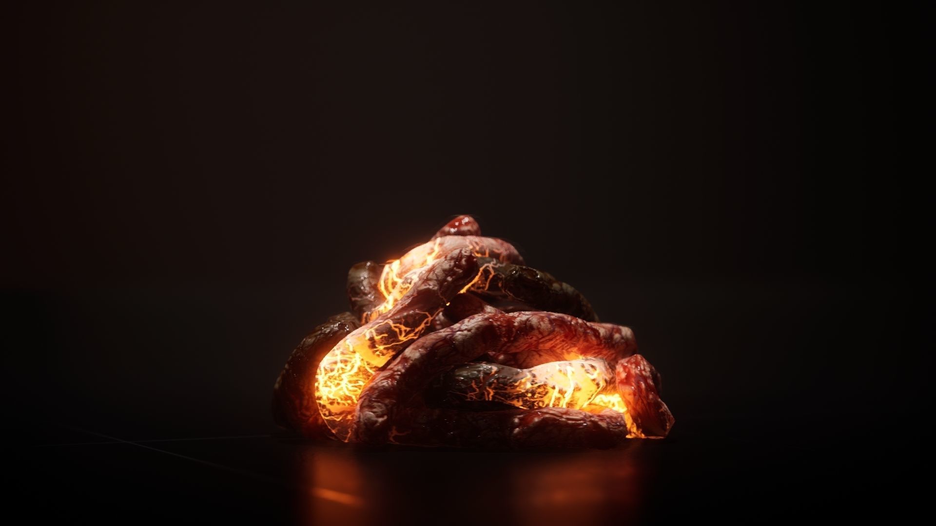 GutBall glowing ball of fire Low-poly 3D model_9