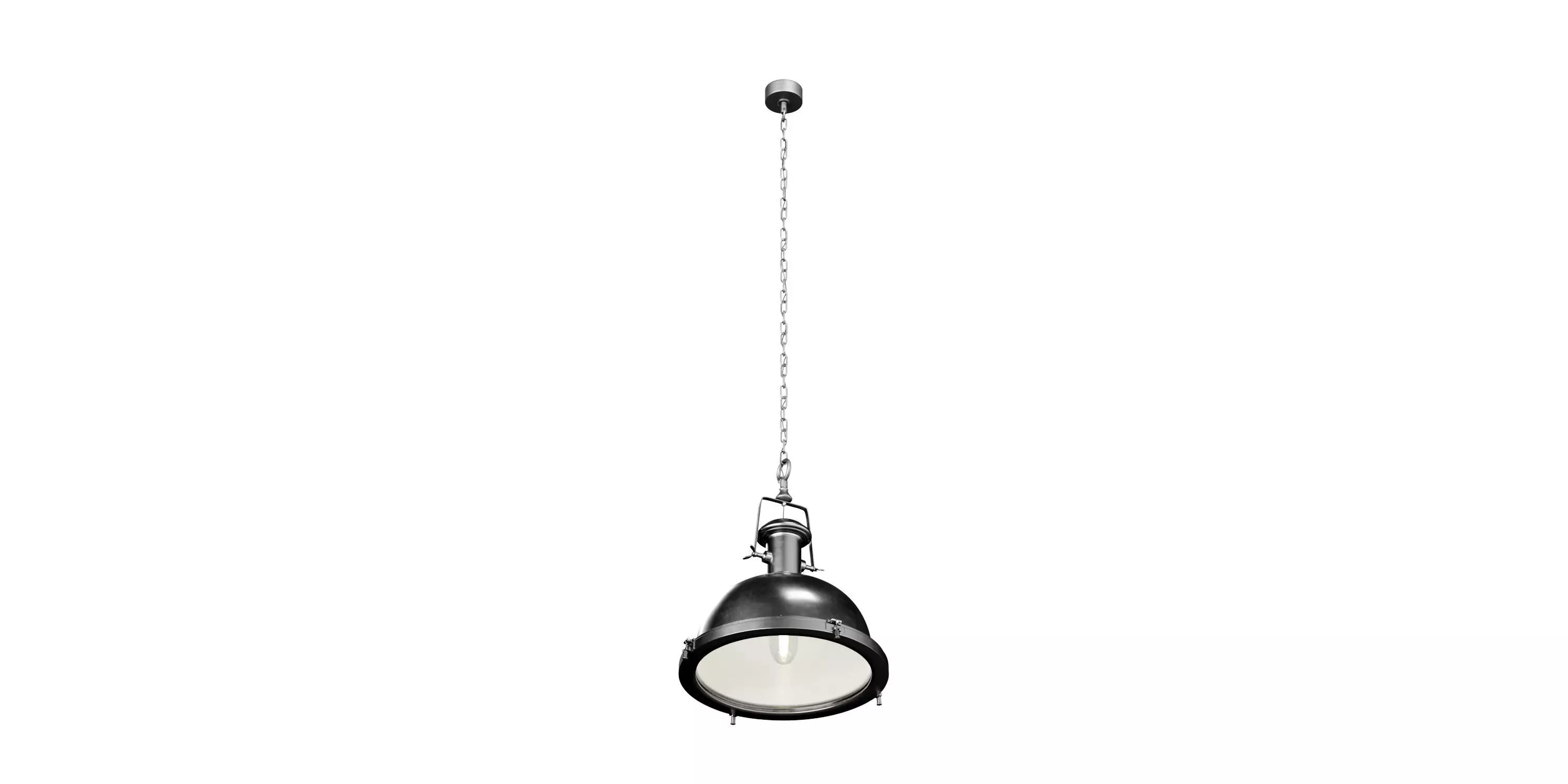Industrial Style Metallic Ceiling Light 3D model_0