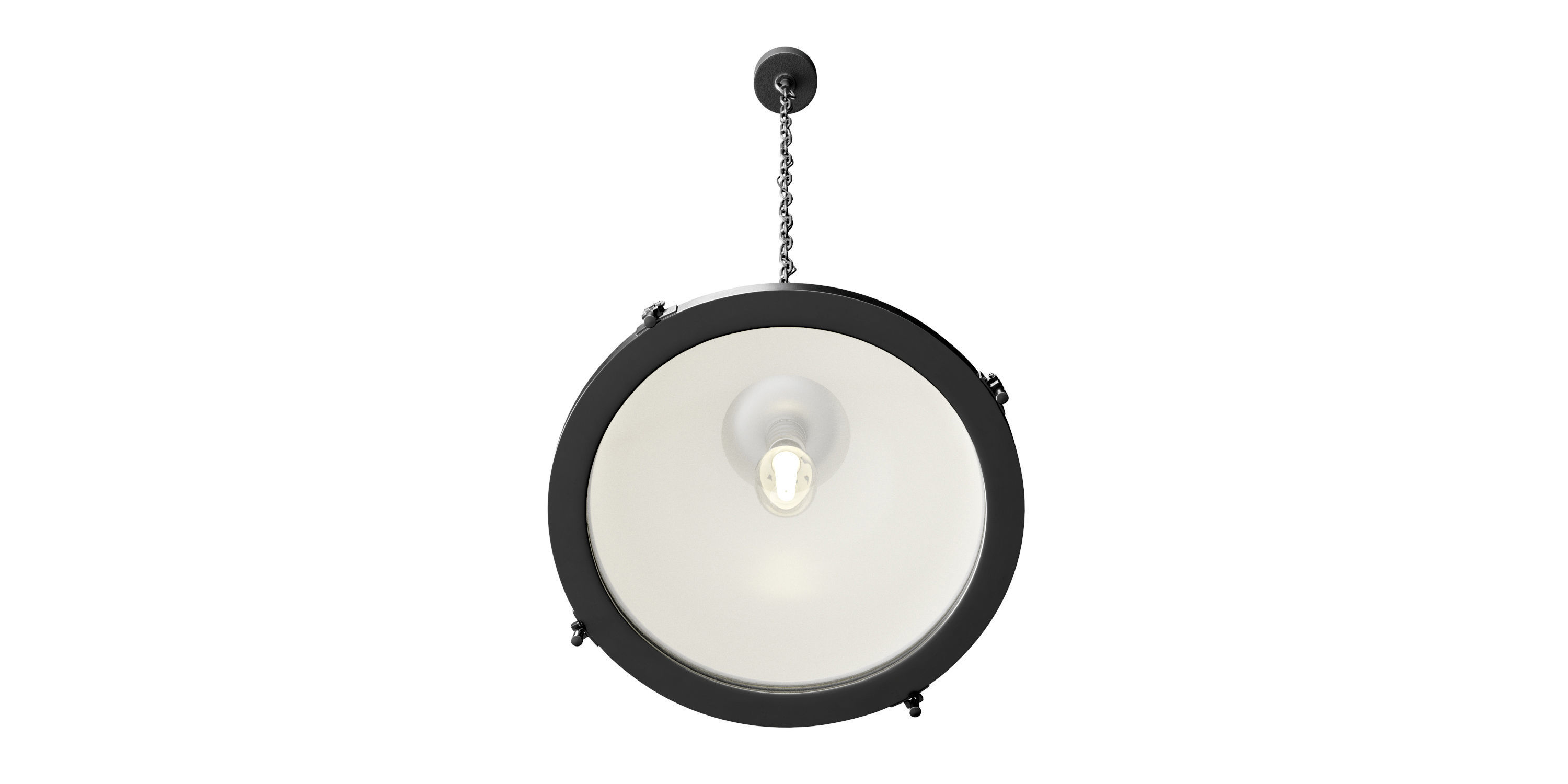 Industrial Style Metallic Ceiling Light 3D model_3