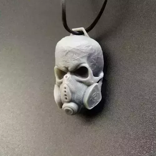 gas mask skull pendant necklace ready to print