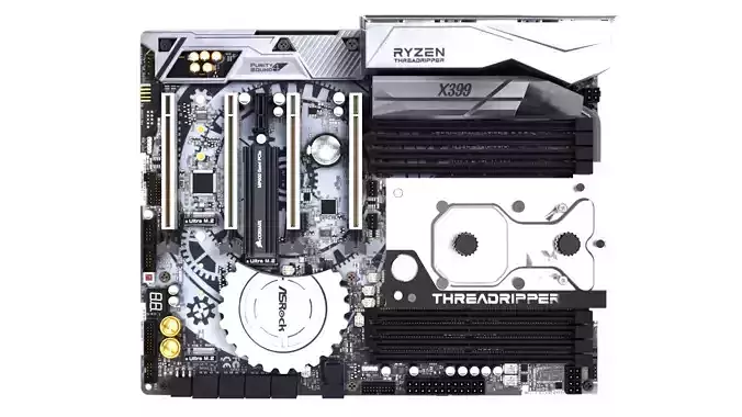 ASROCK X399 Taichi Motherboard 3D model