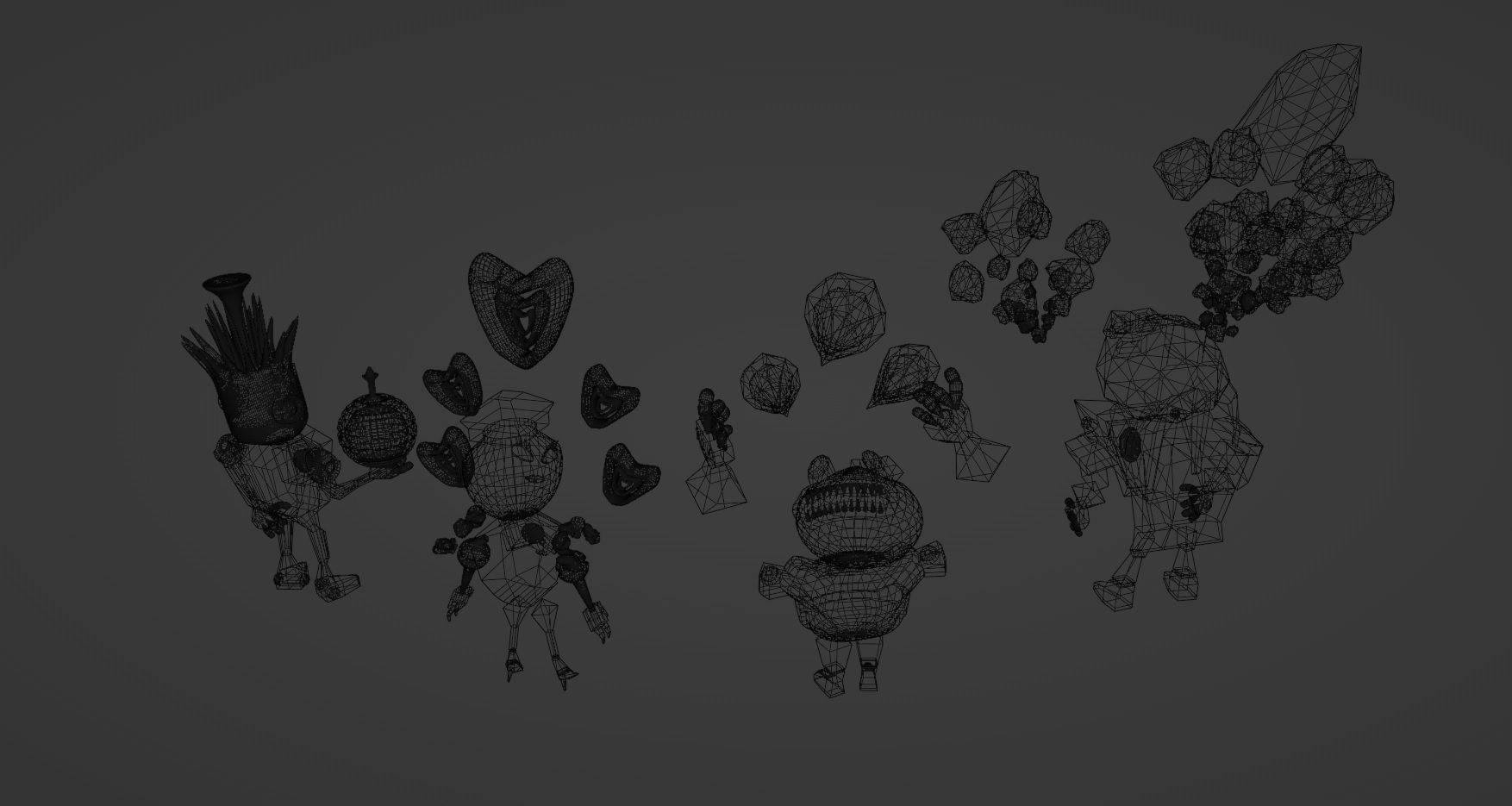 Team Villains Four Low-poly 3D model_6