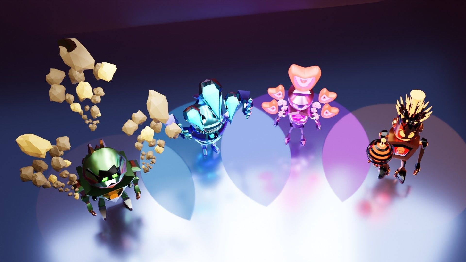 Team Villains Four Low-poly 3D model_3