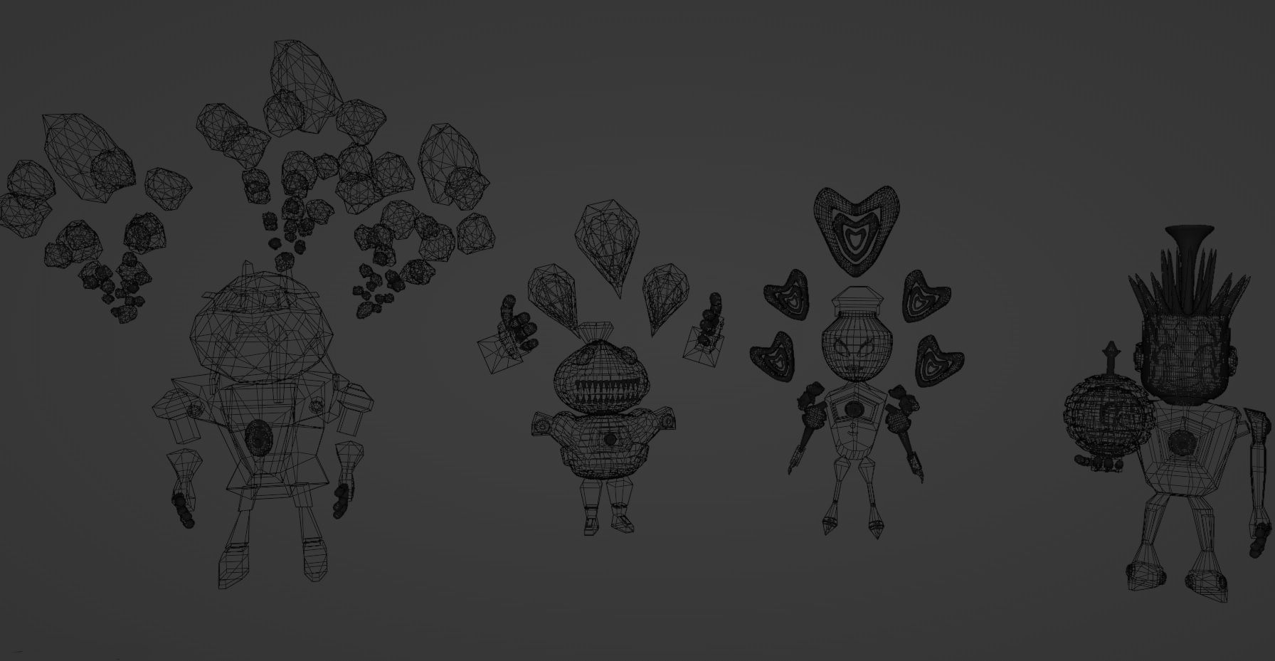 Team Villains Four Low-poly 3D model_2