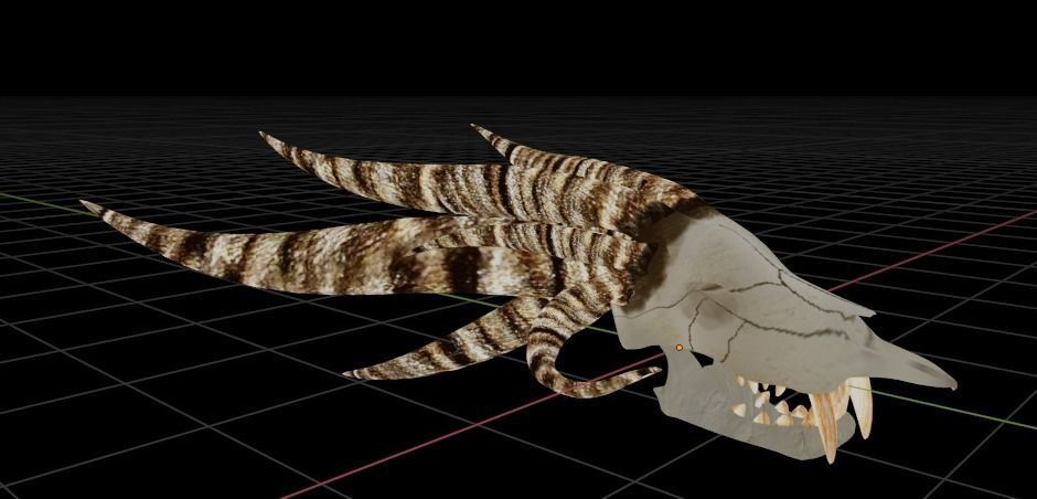 DEMON SKULL Low-poly 3D model_3