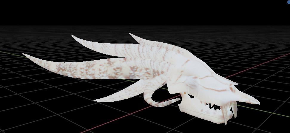 DEMON SKULL Low-poly 3D model_2