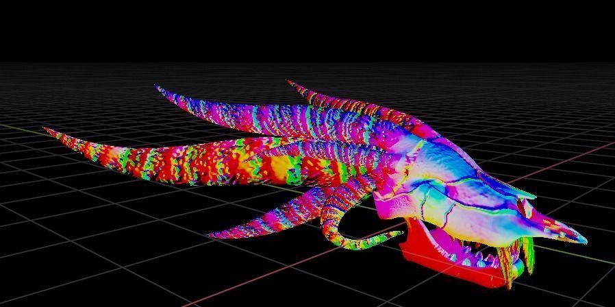 DEMON SKULL Low-poly 3D model_5