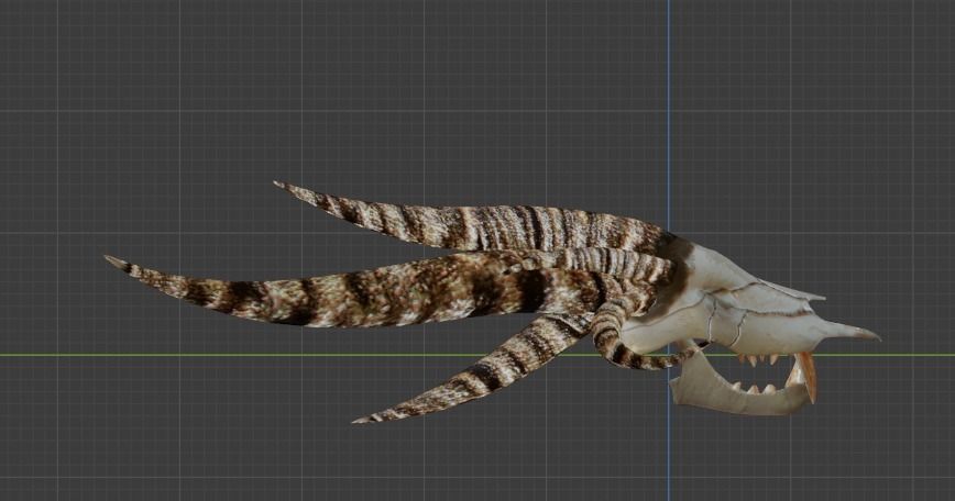 DEMON SKULL Low-poly 3D model_9