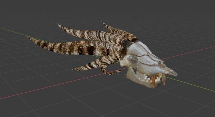 DEMON SKULL Low-poly 3D model_6