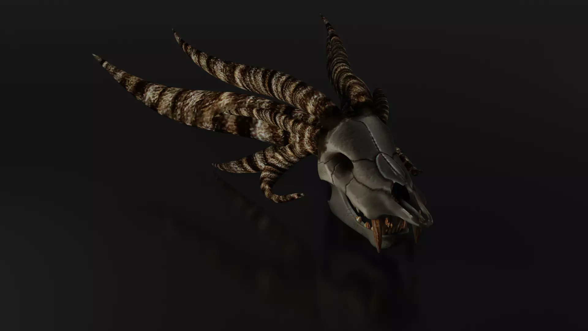 DEMON SKULL Low-poly 3D model_0