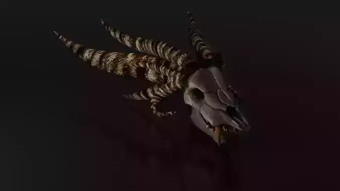 DEMON SKULL Low-poly 3D model