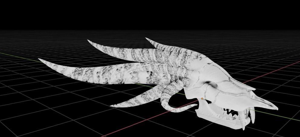 DEMON SKULL Low-poly 3D model_1