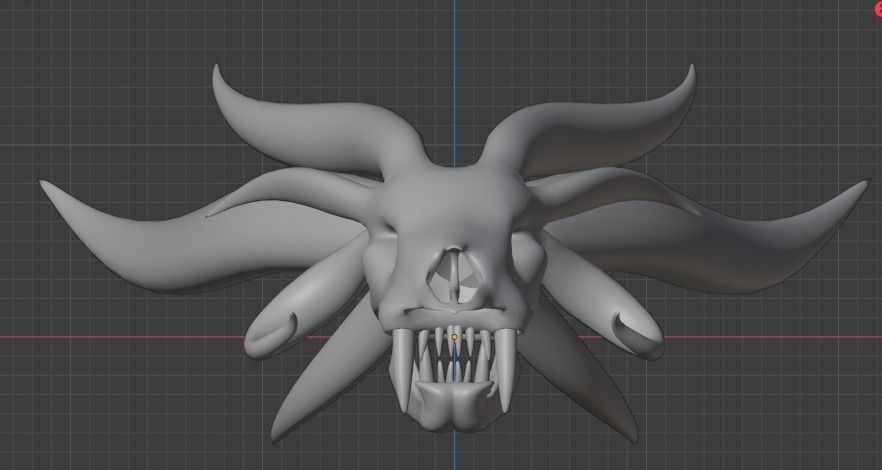 DEMON SKULL Low-poly 3D model_11