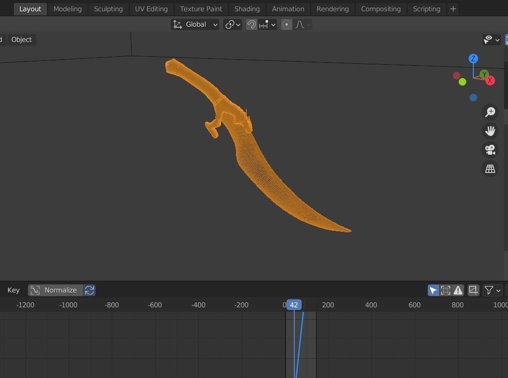 A medieval knife Free 3D model_2