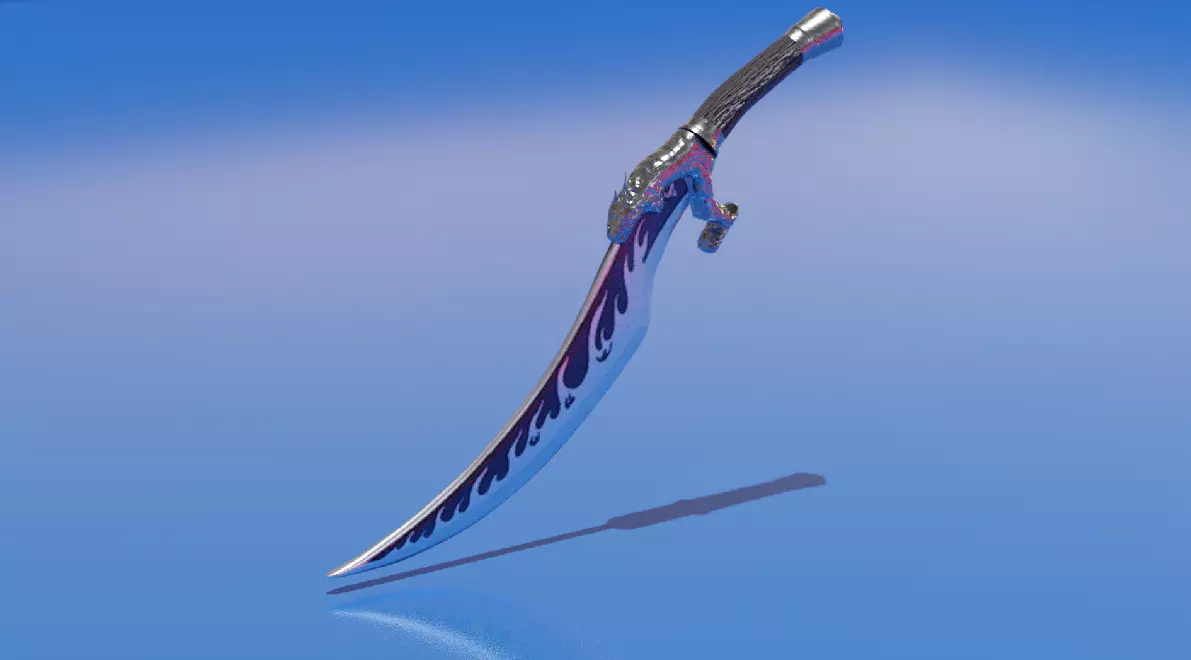 A medieval knife Free 3D model_0