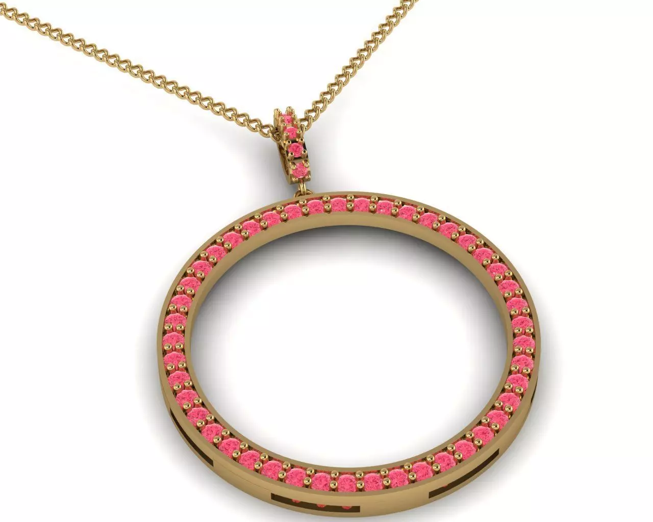 Circle Pendant with gem Free 3D print model