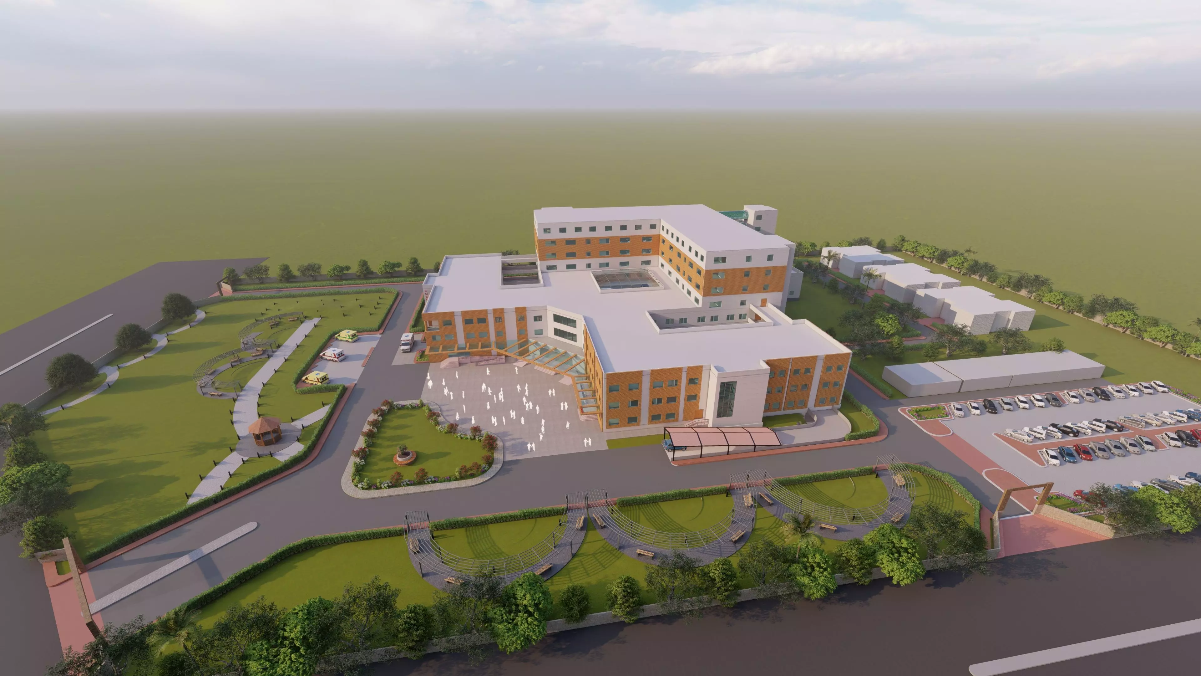 HOSPITAL - 200 BED MULTI-SPECIALITY 3D model_0