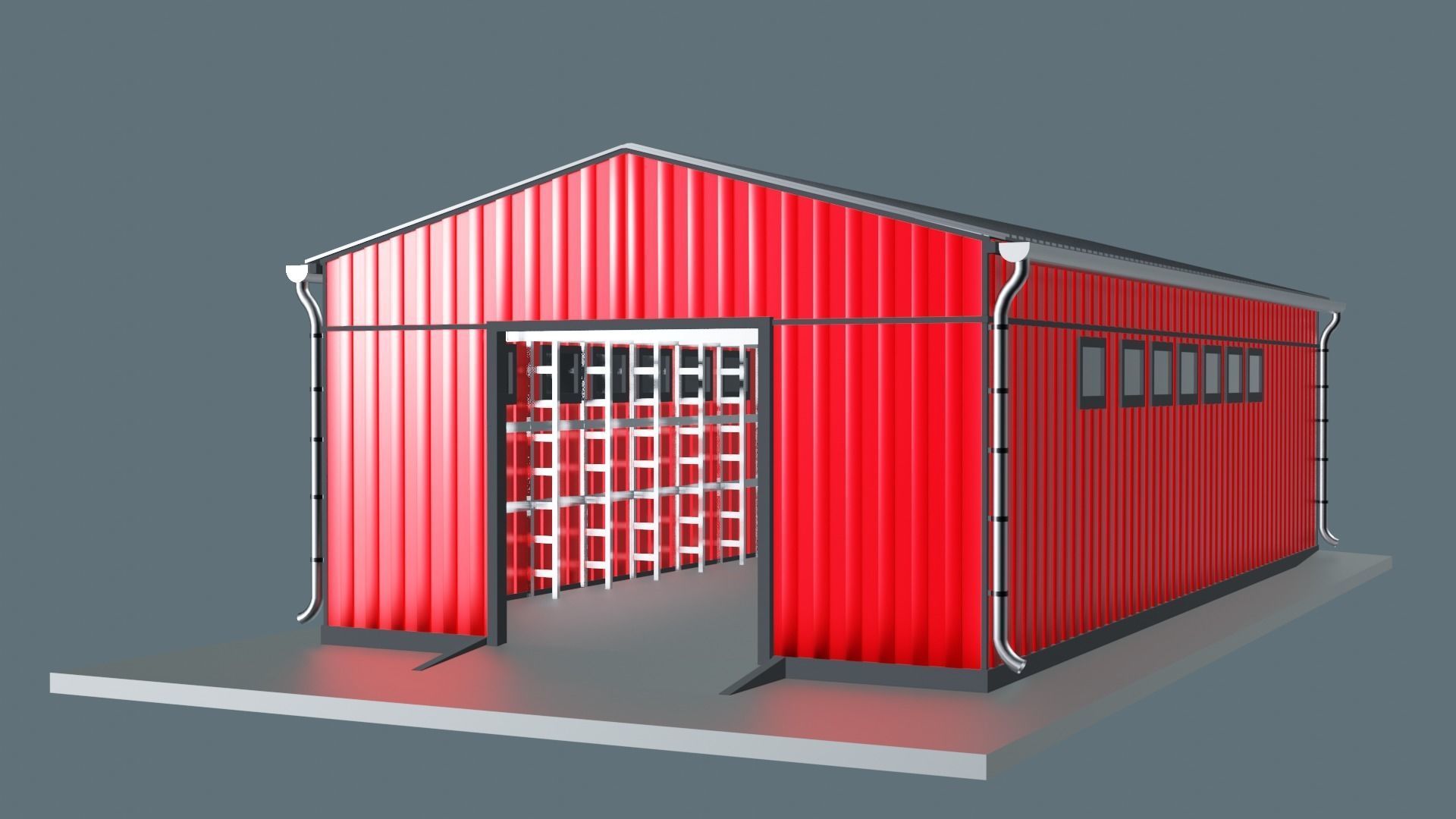 Warehouse hangar 3D model_4