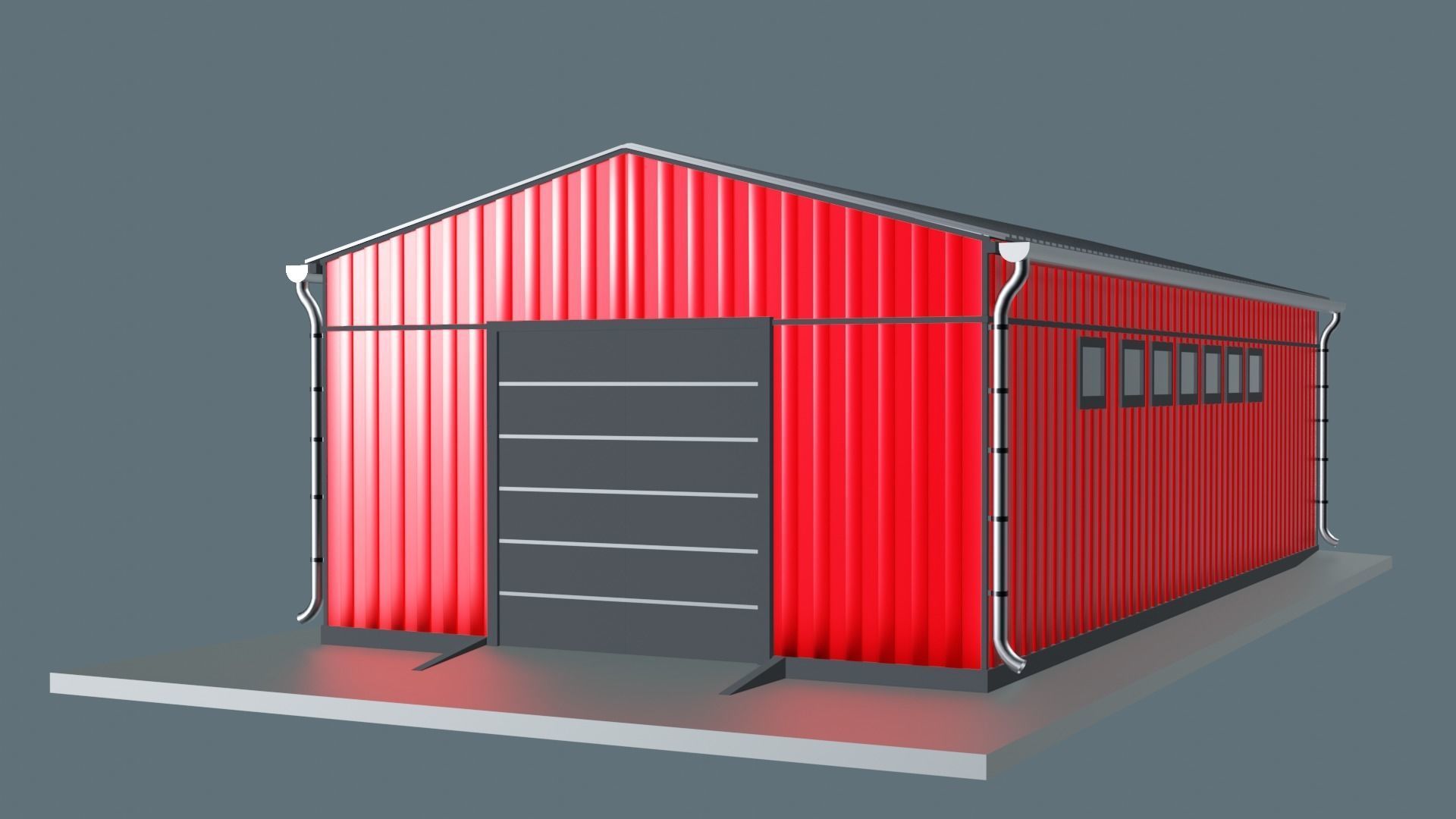 Warehouse hangar 3D model_3