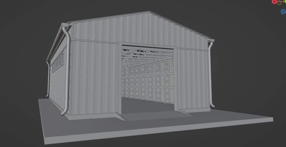 Warehouse hangar 3D model_15