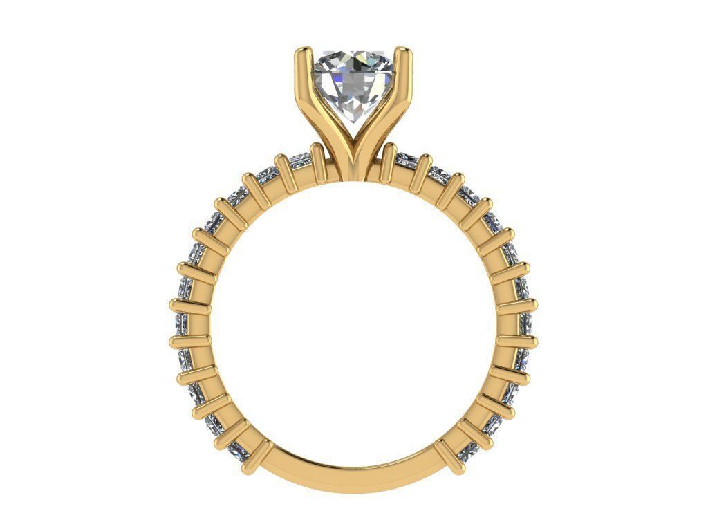 Ring457 diamond engagement ring gold 3D print model_2