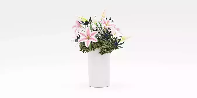 Vase with various flowers 