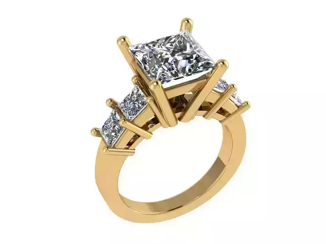 Ring458 princess cut diamond engagement ring gold