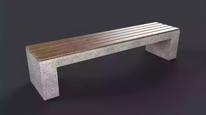 Modern Outdoor Bench 73 PBR Game Ready Low-poly 3D model
