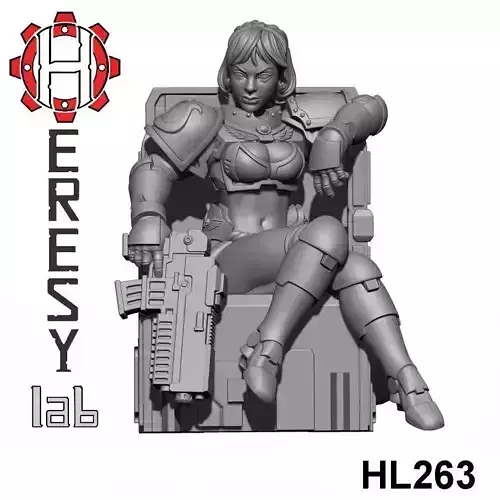 Heresylab HL263 - Sci Fi Female Marine Guard Pin-Up