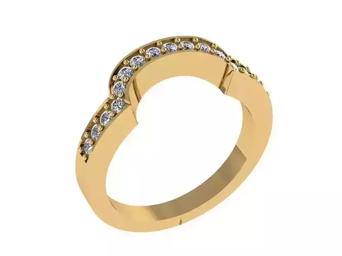 Ring460 gold wedding ring with diamonds 3D print model