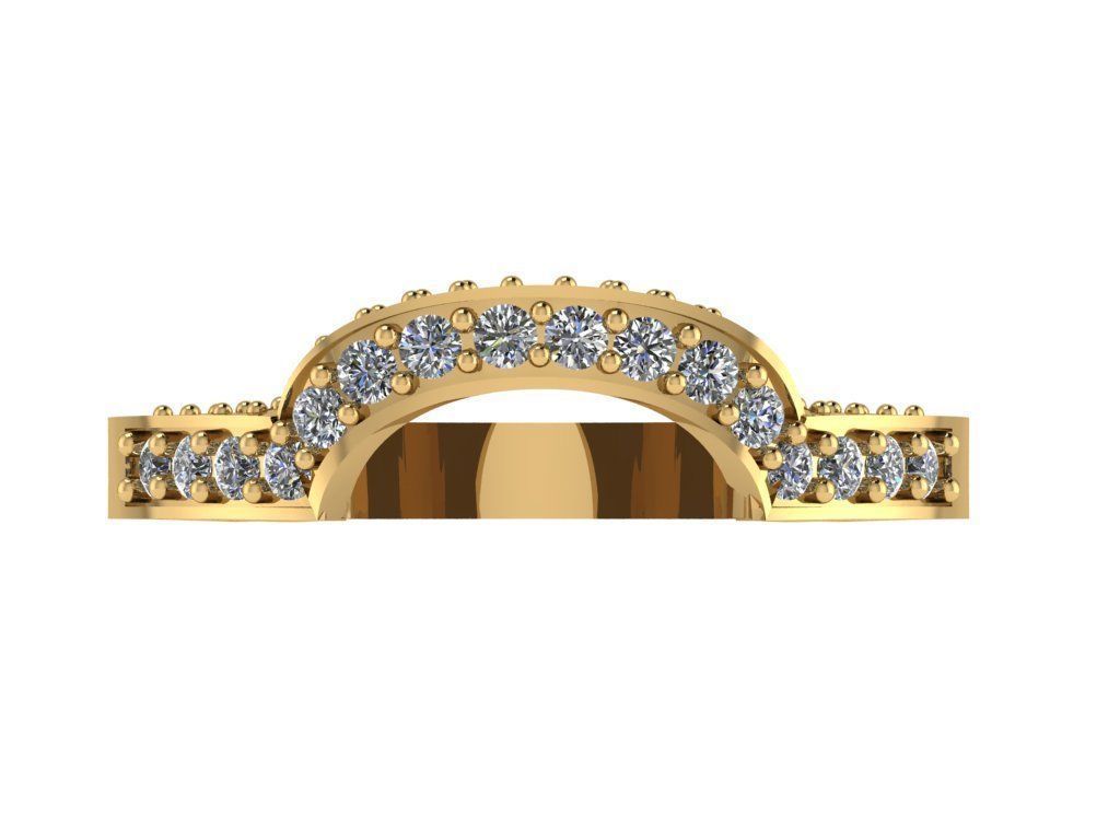 Ring460 gold wedding ring with diamonds 3D print model_1