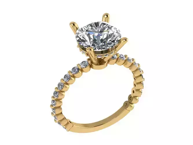 Ring461 solitaire diamond engagement ring in gold