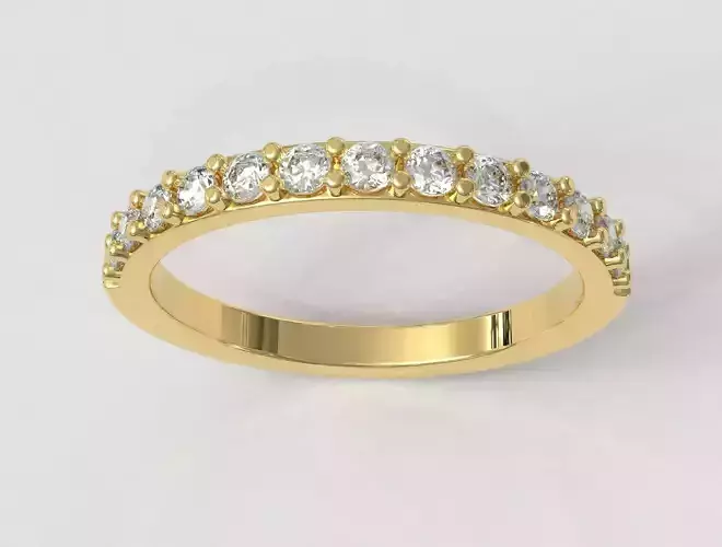 Classic Half Diamond Wedding Band