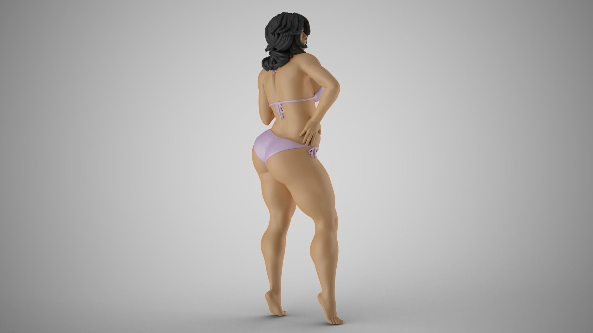 Slenderness 2 woman in bikini 3D print model_4