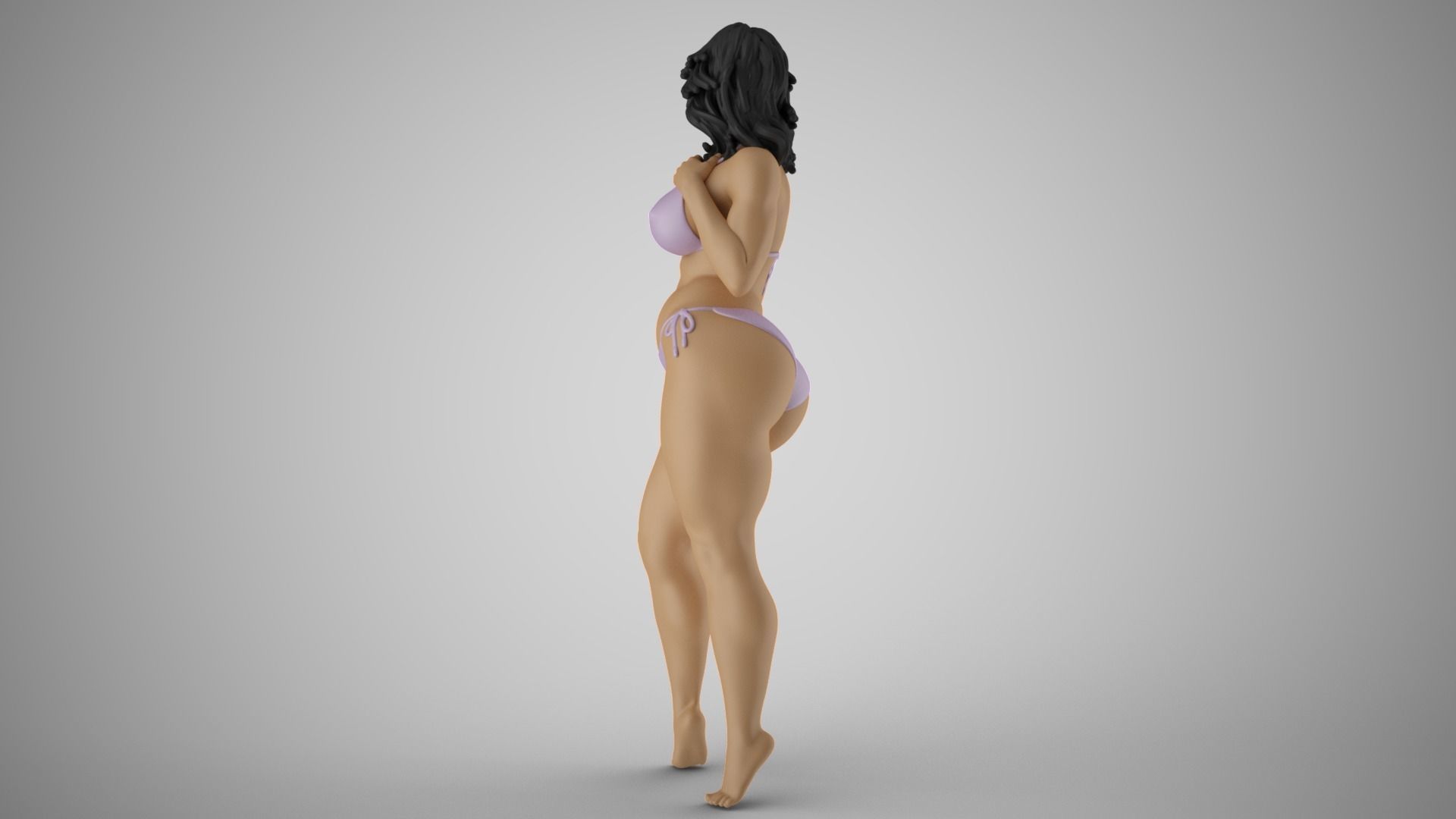 Slenderness 2 woman in bikini 3D print model_7